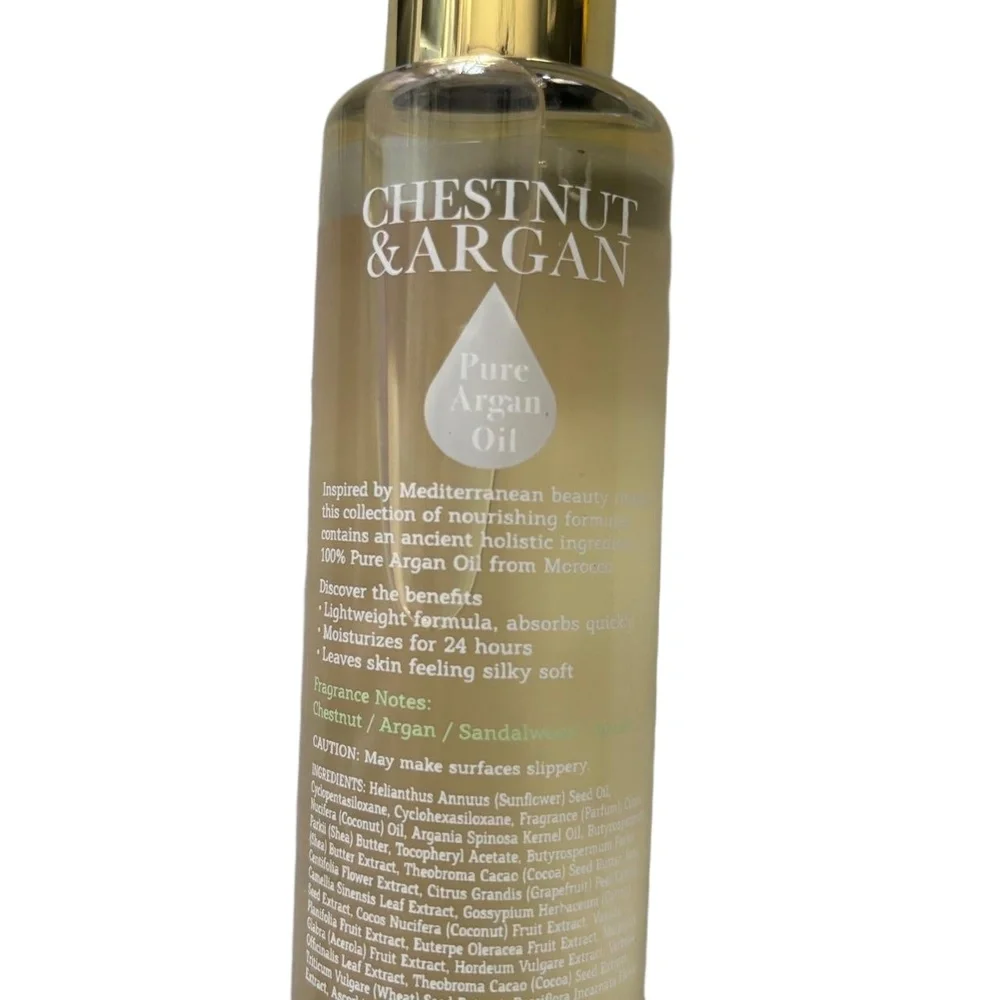 Bath & Body Works Body Oil Chestnut Argan 6.3 FL OZ Hydrating Pure Argan Oil - Picture 6 of 8